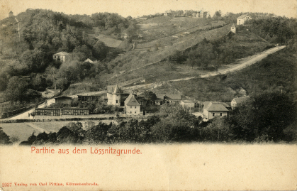 Postkarte aus dem Lößnitzgrund, Parthie, Radebeul